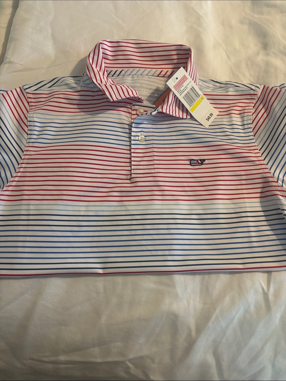 Vineyard Vines Kids Red & Blue Striped Polo